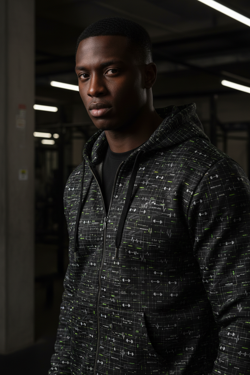 Strength Grid Zip Hoodie - Your Design