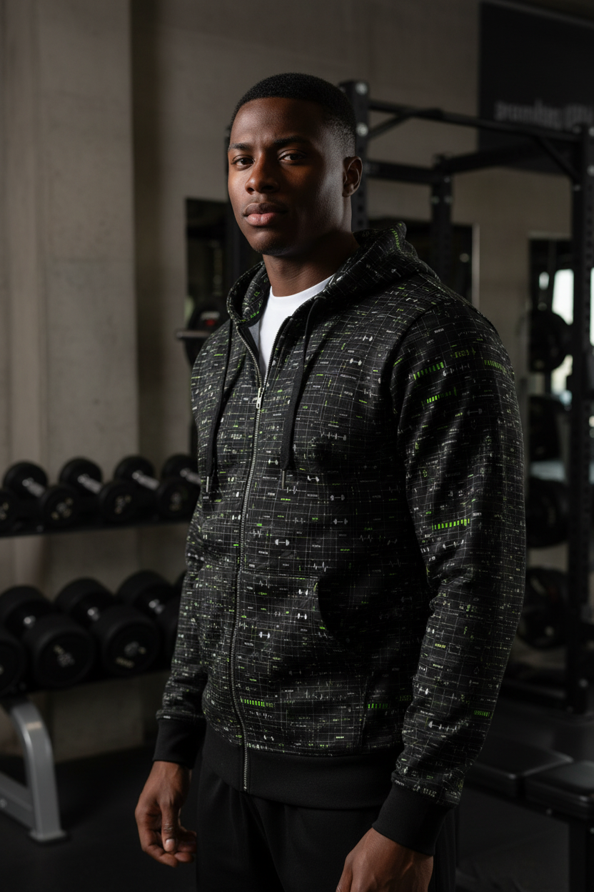 Training System Zip Hoodie Gym Portrait